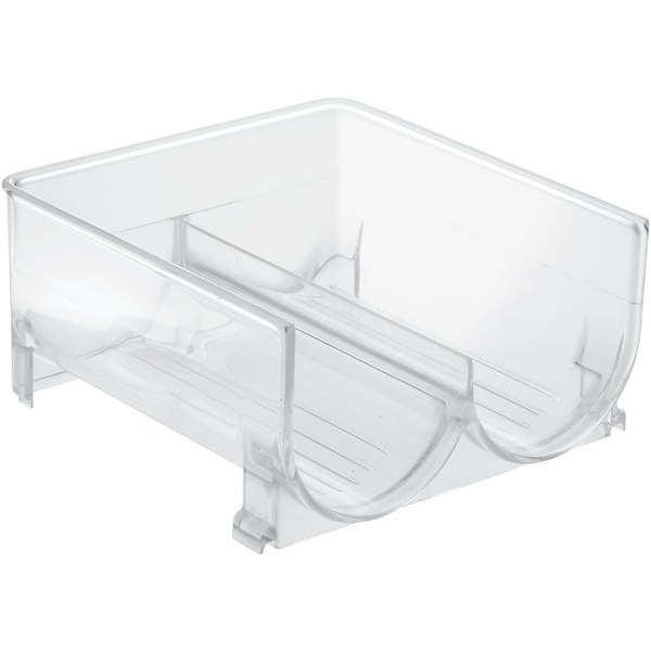 Vinställ för 2 flaskor, stapelbar flaskhållare i plast, transparent