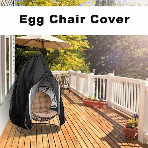 Egg Chair Cover Patio Hengekøyestol Trekk, Utendørs Swing Chair Cover med Glidelås