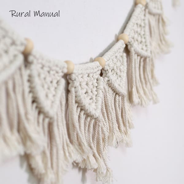 Set med 2 st Macrame väggbonad, Chic Modern Woven Tapestry, Handgjord heminredning