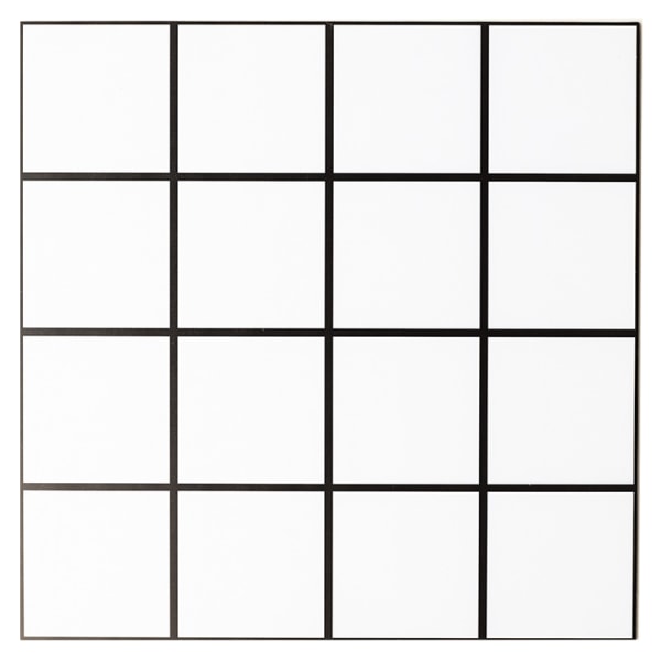 5 kpl 3D-seinätarra, valkoinen Sixteen Grid Tile, vedenpitävä Sel