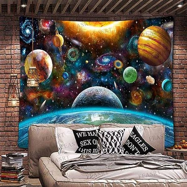 Planet Tapestry, 150*130 Myk Flanellette, Galakse Univers Planet