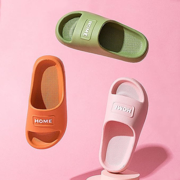Brusebadssko til kvinder og mænd, platformsandal med pude, skridsikker til køkken og badeværelse, behagelige åbne tå-slippers, gul 40-41
