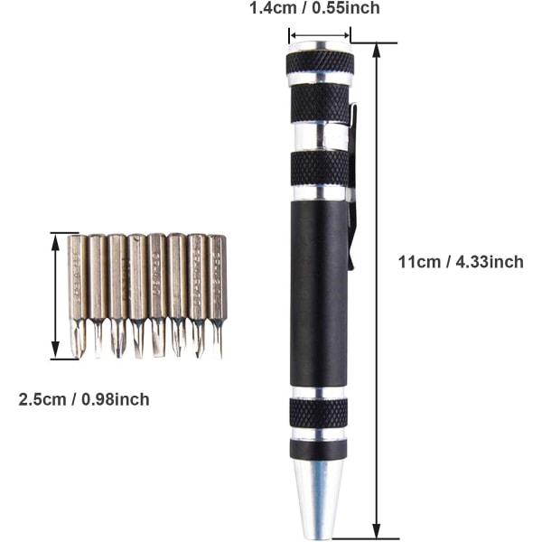4 sarjaa ruuvimeisselisettiä magneettinen ruuvimeisseli ruuvimeisselikynä 8 tuumaa