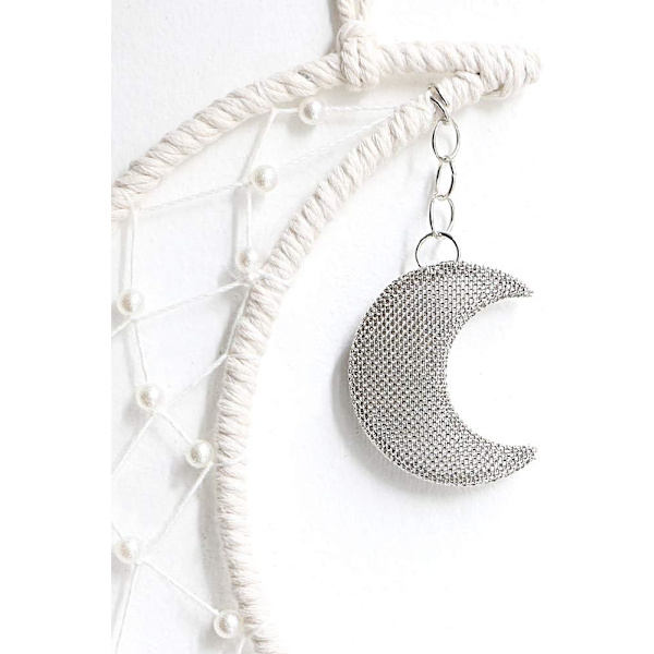 Makramee-seinävaate Kuu Unisieppari - Boho Chic Bohemian