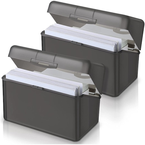 4 x 6 tommer grå indekskortboks Flashcard-holder Indekskort-holder