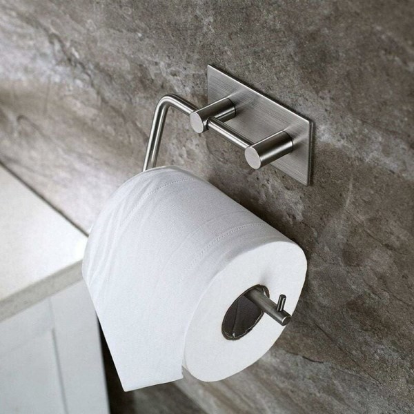 Liimautuva WC-paperiteline, harjattu ruostumaton teräs, WC-paperiteline ilman porausta