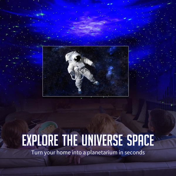Astronaut Galaxy Projektor, Stjerneprojektor Galaxy Natlys - A