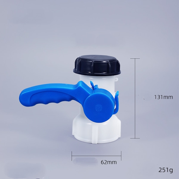 Vanne för 1000L Plasttank, DN40 (62 mm) gängad utloppsrör, Praktisk för IBC-behållare, Säker och pålitlig, Vanne för vattenbehållare