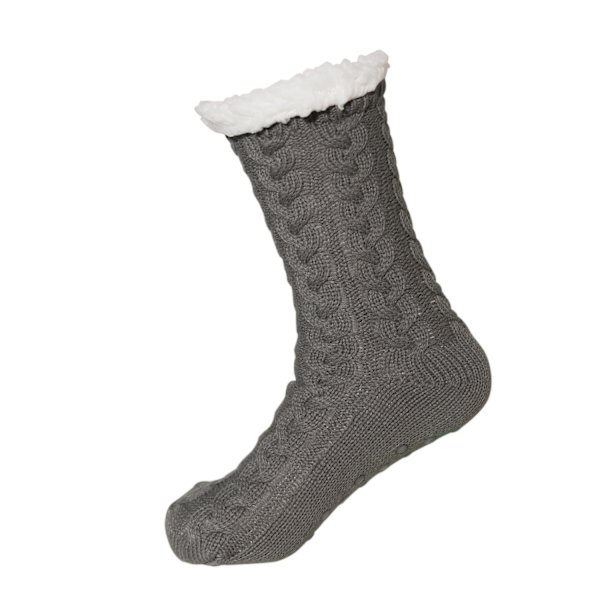 Damtofflor med halkfri sula - Vintervarma, mjuka, mysiga, luddiga fleece-