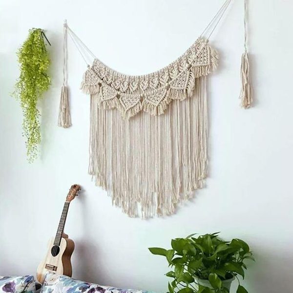 1 st Macrame väggbonad, modern chic vävd gobeläng, 100*107cm H
