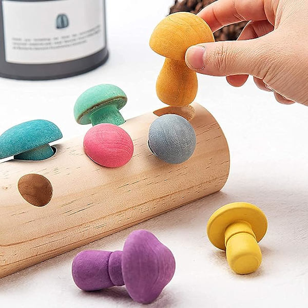 Montessori-lelut 1 2 3-vuotiaille pojille ja tytöille, sieni sadonkorjuu