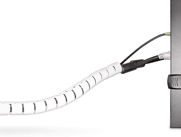 Spiral kabeldeksel Kabelbeskyttelse 2 m i plastmateriale Hvit