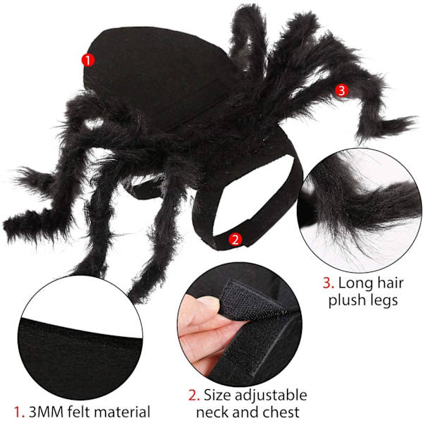 Lemmikki Halloween-koiran puku Hämähäkkipaita