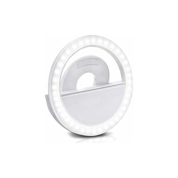 2 kpl 28 LED Selfie-valo LED Selfie-klipsivalo Ladattava Himmennettävä Klipsirengasvalot Kannettava Täyttövalo Läppärille, Kameralle, 85*85*27MM