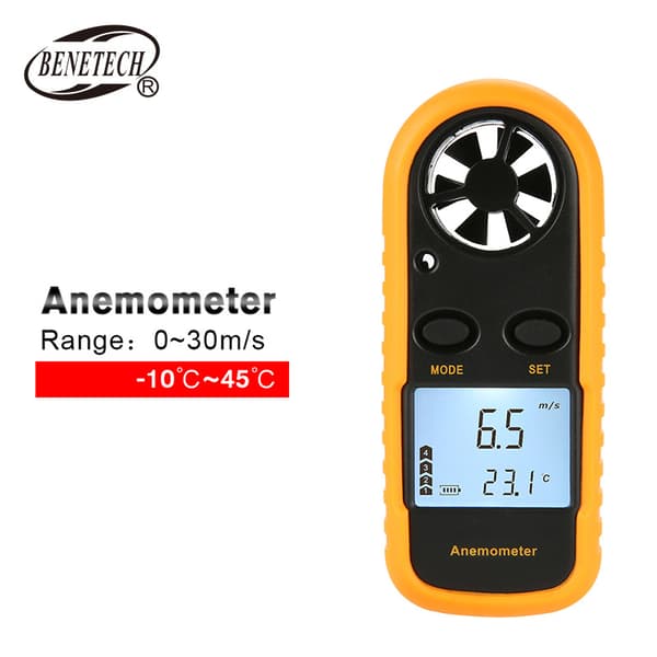 Digital Anemometer LCD Vindhastighetsmätare Mobiltelefon Luftflödeshastighet Mätning Termometer Enhet