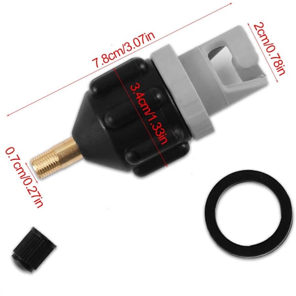 Kajakadapter, Kajakbåt Luftpump Luftventil Inflationsadapter, S