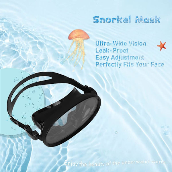 Sukellusmaski Sukellusmaski Sukelluslasit Aikuisille, Anti-sumu Uintimaski Sukellusmaski Karkaistulla Lasilla Snorkkeli, Sukelluslaitteet