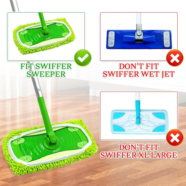 Pieces Återanvändbara Moppdukar för Swiffer Sweeper, Mikrofiber Moppdynor, Återanvändbar Moppdyna, Ersättningsmopp