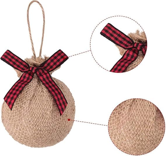 Juletræspynt, Buffalo Plaid Sækkelærred Bondegårdsjul