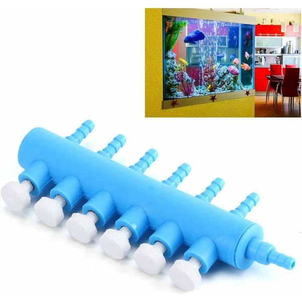 Akvarium luftflödesdelare plast luftkontrollventil fisk tank ox