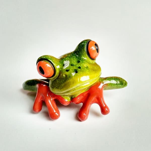 3D-utskrift Kreativ Grön Groda Statuser Dator Skärm Ornament