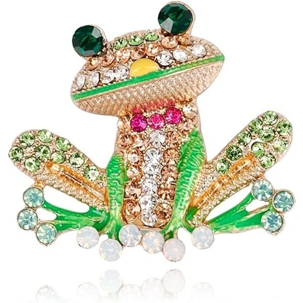 Frø Brosche Damer Herrer Emallje Rhinestones Farverige, Rhinestones
