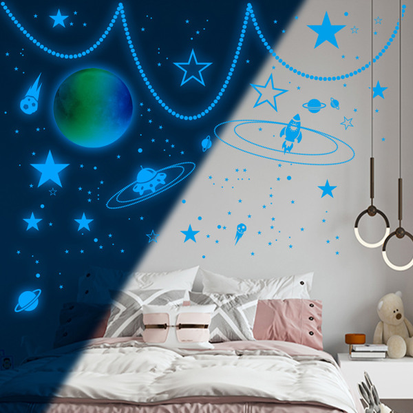 1044 Pack 3D Realistic Glow In The Dark Dots Stars Moon Stickers