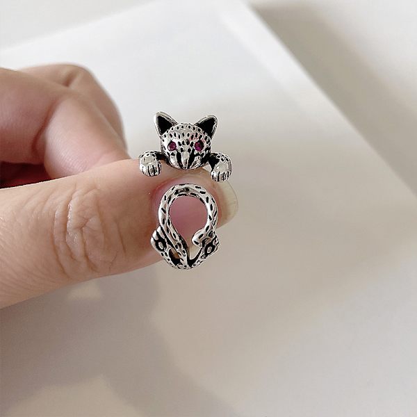 Vintage åben ring 925 Thai sølv punk personlig ring