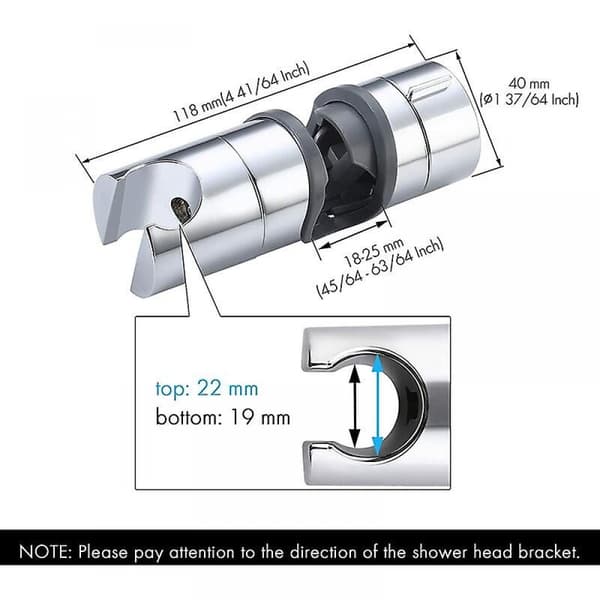 Bruseholder 18-25mm Diameter Håndbruserholder Badeværelsestilbehør Adj