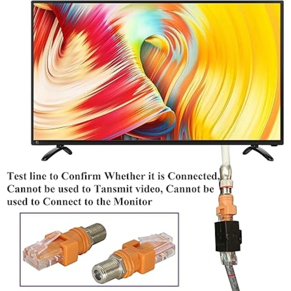 RJ45 Han til Hun RF Ethernet Koaksial Konverter Adapter til Linjetestere, Linjefindere, Linjedetekter og andet Detektorudstyr (2-pak/F til RJ