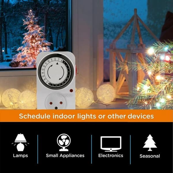 Timer Socket Kjøkken Socket 24 Timers Syklus Bryter Automatisk Avslutning, UK Standard