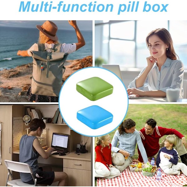 Pillerask, 2 st Bärbara Pilleraskar, Mini Pillerask i Plast, Pillerförvaringslåda, Används för att Förvara Vitaminer, Mediciner