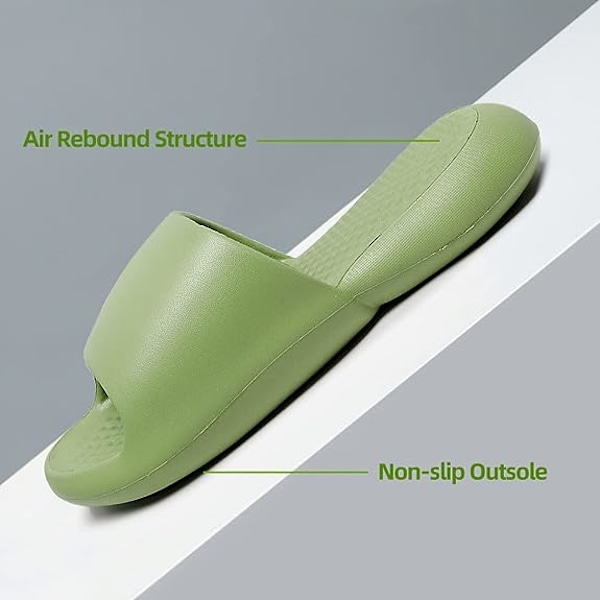 Halkskyddade Pillow Cloud Cushion Slides för kvinnor och män, bekväma EVA-tofflor för dusch, bastu, massage, poolhus, snabbtorkande badsandaler med halkfri sula (39/40)