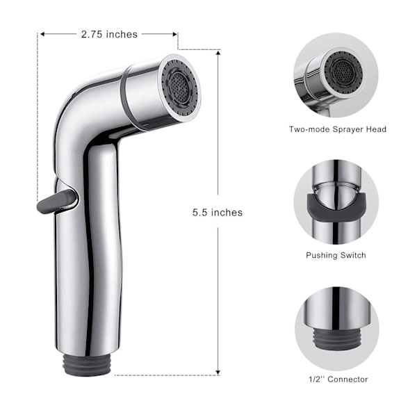 ABS Toalett Sprayer Handdusch Kit Bidet Justerbart Tryck Spra