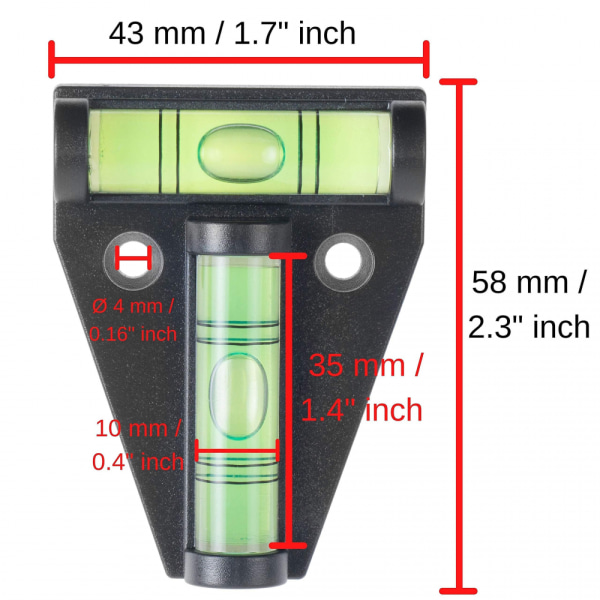 T-formet magnetisk vaterpas, lille bærbart RV-vaterpas med magnet, pickup-truck