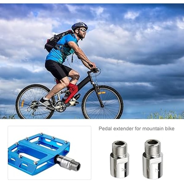 1 par krom-molybdenstål cykelpedalförlängare 20MM för 9/16 racing