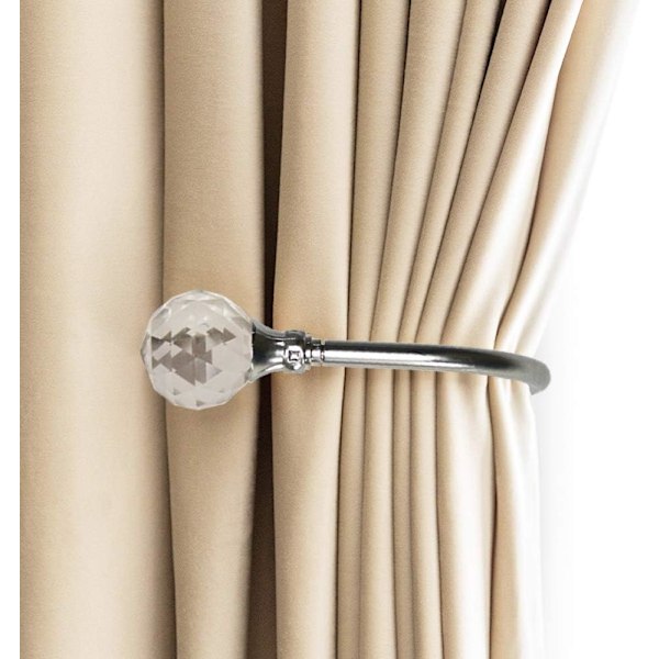 Pieces Crystal Curtain Tiebacks U Design Verhokoukut Metalliset Verhonpidikkeet Verhonpidikkeet (Hopea)