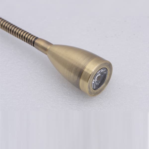 Fleksibel sengelampe med afbryder, 1 LED 3 W, bronze