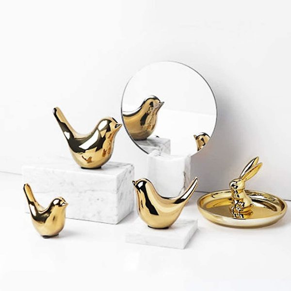Små djurstater, modern heminredningsstil, guld