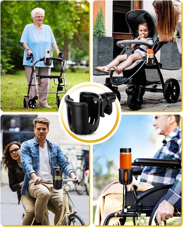 Universal kopholder til klapvogn, cykel, vogn eller rollator, passer til de fleste kopper