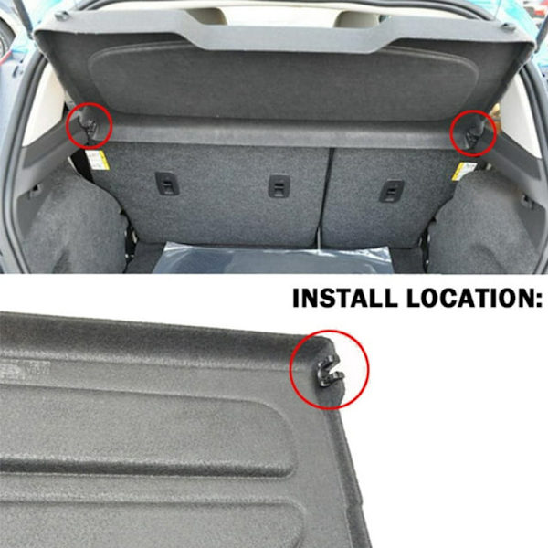 2 kpl 1539663 Takaluukun Takaosan Hyllyteline 015532109E Yhteensopiva Ford Fiesta MK3 Mk7 Mk8 B-Max C-max:n kanssa Tavaratilan Kansi, Muovi