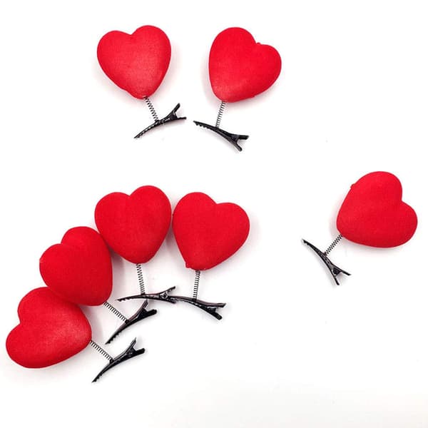 10 stk Valentinsdag hårklips hjerte hodebopper hårnåler søte bobble wobble for jenter barn