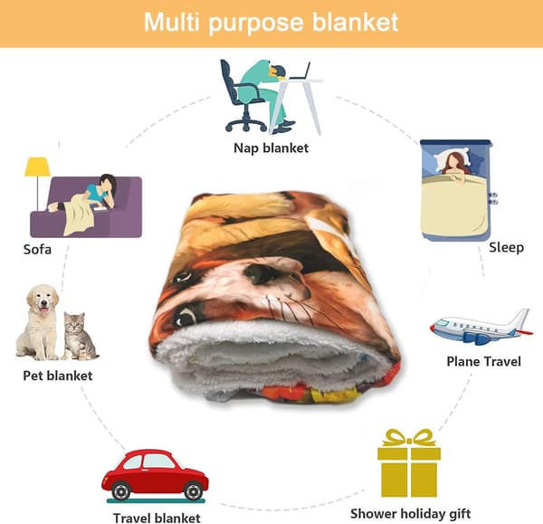 Julefleecepledd, Vinter Fluffy Plaid Sofapledd Pluss Dyne for Voksne og Barn (120x150cm)