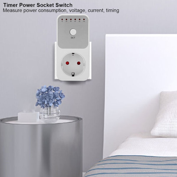 Timer Stikkontakt Bryter Plugin Nedtellingstimer Bryterkontroller EU Plugg 230V