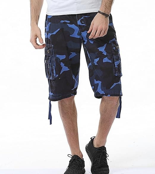 Herr Cargo Shorts Bomull Avslappnad Passform Kamouflage Camo Cargo Short