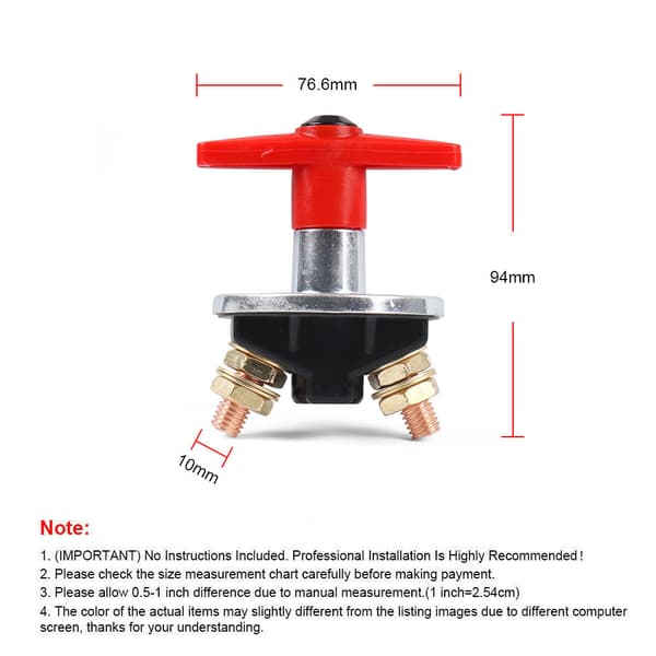 12V Traktorbatteri Afbryder, Batteri Afbryder Hovedafbryder, Fast Nøgle Afbryder 60V Nød Bilbatteri Afbryder, Traktor