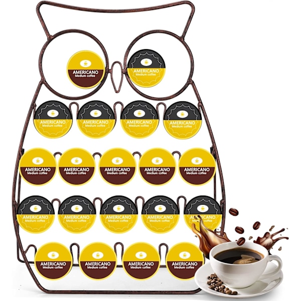 Kaffe Kapselholder, Robust Metall Kapselholder, Dispenser Display Stativ for Dolce Gusto, Retro Stil Dolce Gusto Oppbevaringsstativ for 20 Kapsler - O
