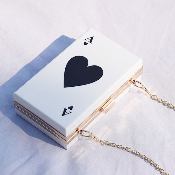 Kvällsklänning Handväska för Kvinnor Poker Form Clutch Box Handväska