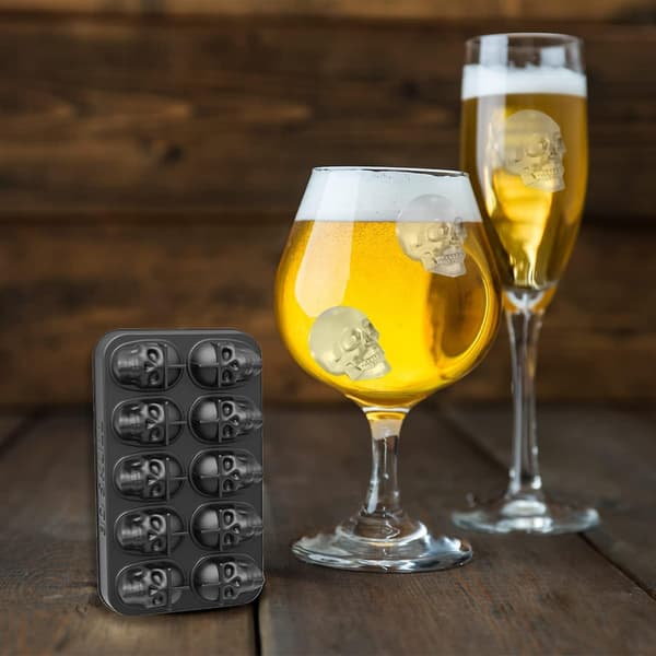 3D-dödskalleisform med lock, BPA-fria silikonisformar gör 10