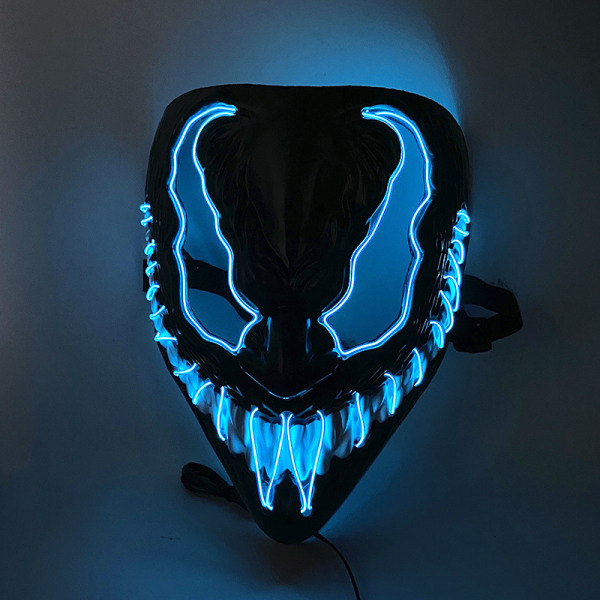 Halloween mask LED reningslampa lyser upp kostym mask roll